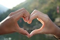 Two hands in heart shape Royalty Free Stock Photo