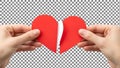 Two hands holding a red heart shape Royalty Free Stock Photo