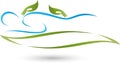 Two hands and human, massage and naturopathic logo