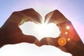 Two hands making heart shape Royalty Free Stock Photo