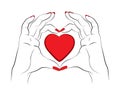 Two hands making heart shape Royalty Free Stock Photo