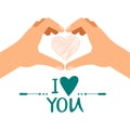 Two hands making heart sign, hands in the form of heart. Royalty Free Stock Photo