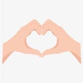 Two hands making heart sign. Royalty Free Stock Photo