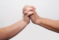 Two hands old together Royalty Free Stock Photo