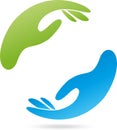 Two hands, physiotherapy, occupational therapy, logo