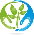 Two hands, plant, naturopath, nature, logo