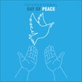 Two hands are releasing Dove Peace Royalty Free Stock Photo