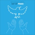 Two hands are releasing Dove Peace