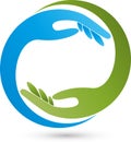 Two hands round, wellness and massage logo