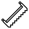 Two hands saw icon, outline style Royalty Free Stock Photo