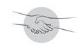 Two hands shaking each other. Partners handshake. Hands holding one another gesture of contract agreement, friendship Royalty Free Stock Photo