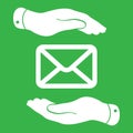 Hands take care of message icon Royalty Free Stock Photo