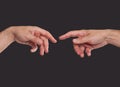 Two hands about to touch Royalty Free Stock Photo