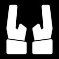 Two hands vector icon. Black and white hands illustration. Solid linear icon. Royalty Free Stock Photo