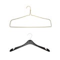 Two hangers plastic and brass one isolate Royalty Free Stock Photo