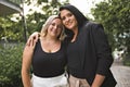 Two happy beautiful girls having fun outdoor Royalty Free Stock Photo