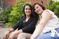 Two happy beautiful girls having fun outdoor Royalty Free Stock Photo