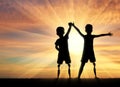 Two happy boy with a disability Royalty Free Stock Photo