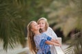 Two happy girls as friends hug each other in cheerful way. Little girlfriends in park. Children Friendship Together Smiling Royalty Free Stock Photo