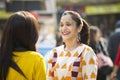 Two women having fun at Surajkund Mela