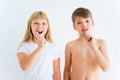 Kids brushing teeth