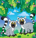 Two happy lemurs image 1 Royalty Free Stock Photo