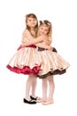 Two happy little girls in a dress Royalty Free Stock Photo