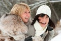 Two happy middle-aged women Royalty Free Stock Photo