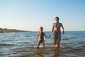 Two happy and positive girls sisters run Royalty Free Stock Photo