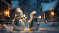 Two Happy Snowmen