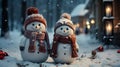 Two Happy Snowmen