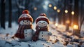 Two Happy Snowmen