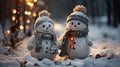 Two Happy Snowmen