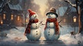 Two Happy Snowmen