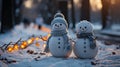 Two Happy Snowmen