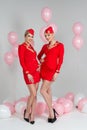 Two happy stewardesses Royalty Free Stock Photo