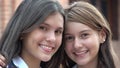 Happy Teenage Girls Smiling Royalty Free Stock Photo