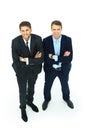 Two happy young businessmen full body Royalty Free Stock Photo