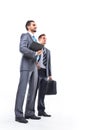 Two happy young businessmen full body Royalty Free Stock Photo