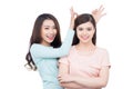 Two happy young female friends Royalty Free Stock Photo