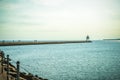 Two Harbors East Breakwater Lighthouse with Instagram style filter applied