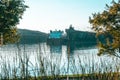 The Edwin H Gott lake freighter ship at the ore docks, unloading