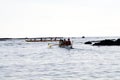 Two Hawaii Canoes Heading Out Of Cove Big Island