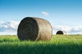 Two Hay Bales on a Sunny Day Royalty Free Stock Photo