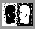 two heads (vector) Royalty Free Stock Photo