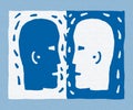 Two heads (vector) Royalty Free Stock Photo