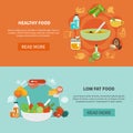 Two Healthy Eating Banner Set Royalty Free Stock Photo