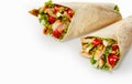 Healthy fresh chicken and salad wraps Royalty Free Stock Photo