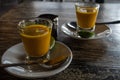 Two healthy jamu shots on Bali, Indonesia Royalty Free Stock Photo