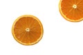 Two healthy oranges cut in half Royalty Free Stock Photo